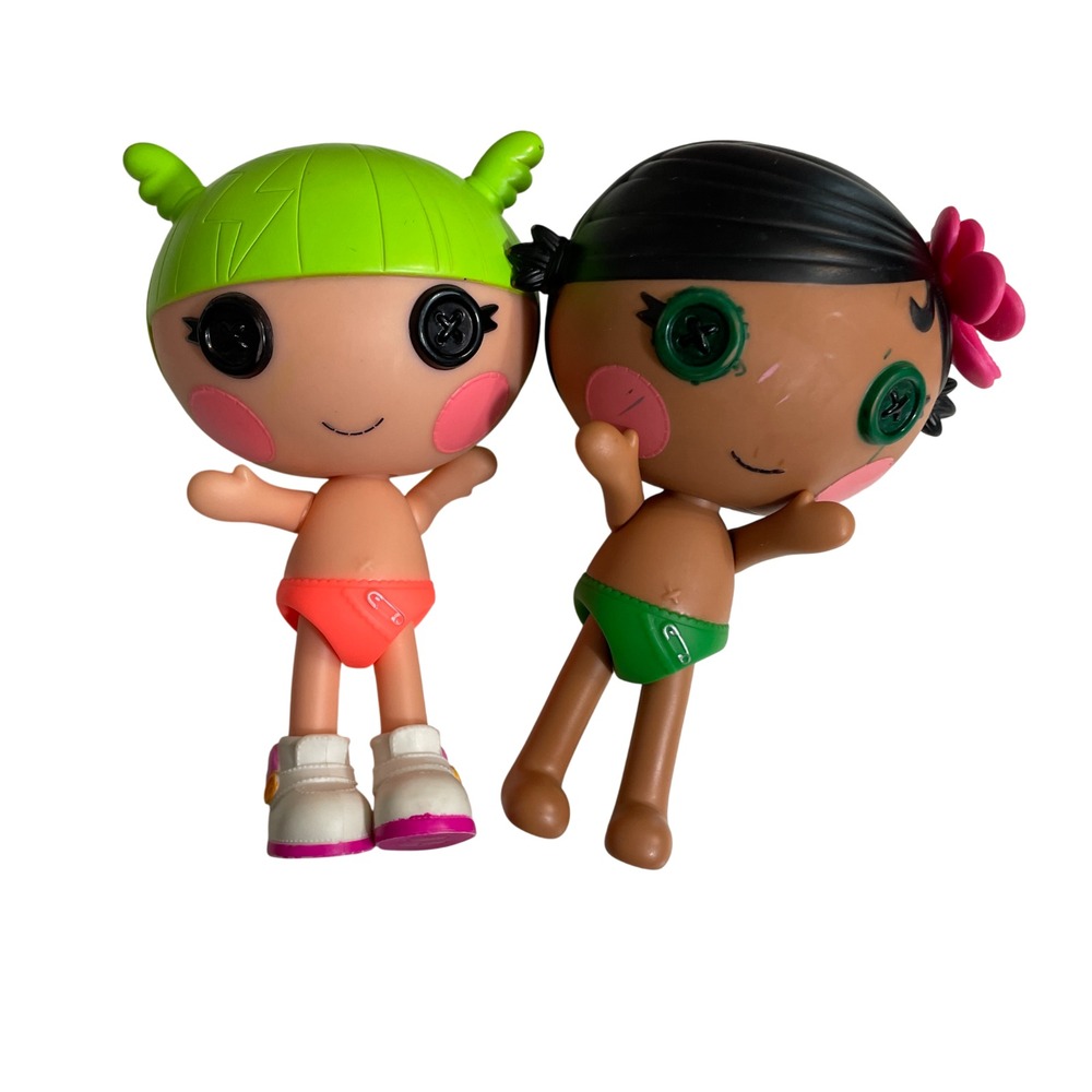 Lalaloopsy 7" Dolls Kiwi Tiki Wiki and Little‎ Sister Tiny Might  (well loved)